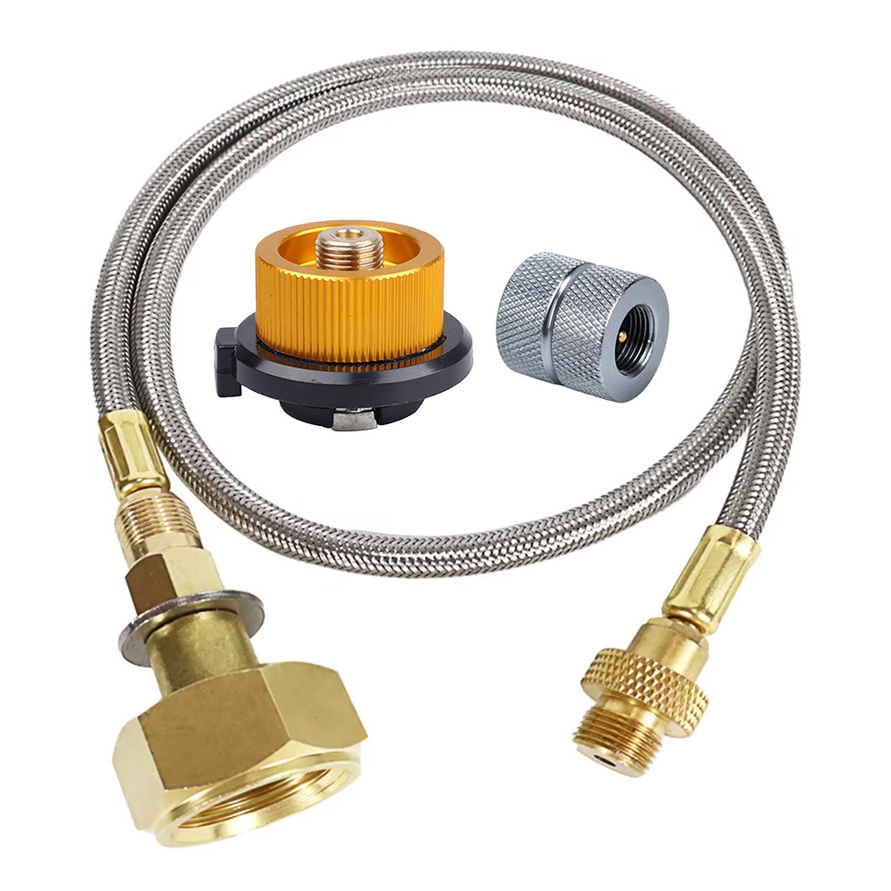 Home Cooking Gas - 1 ชุด อะแดปเตอร์เติมแก๊สโพรเพนสำหรับเตาแก๊สแคมป์ปิ้ง สายเชื่อมต่อถังแก๊ส อะแดปเตอร์สายยางเชื่อมต่อถังแก๊ส LPG