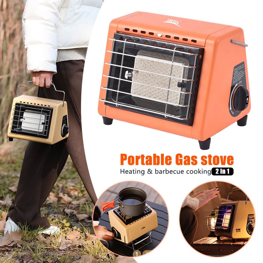 Home Cooking Heater - 1.5KW เตาแก๊สแบบพกพาเครื่องทําความร้อนบาร์บีคิวทําอาหาร 2In1 Camping แก๊สเตาเต็นท์เครื่องทําความร้อนโพรเพนเครื่องทําความร้อนสําหรับบ้านกลางแจ้งเต็นท์ปิกนิก